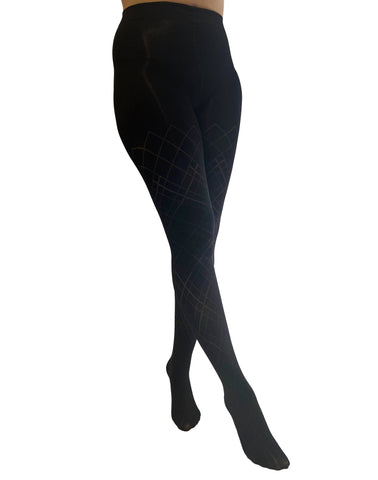 Opaque Diamond Tights: Forest Green / One Size