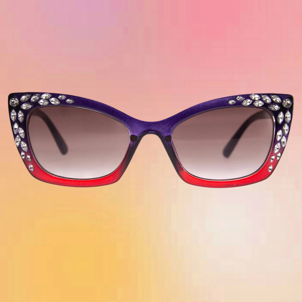 Diamond Town Sunglasses: Purple-Red