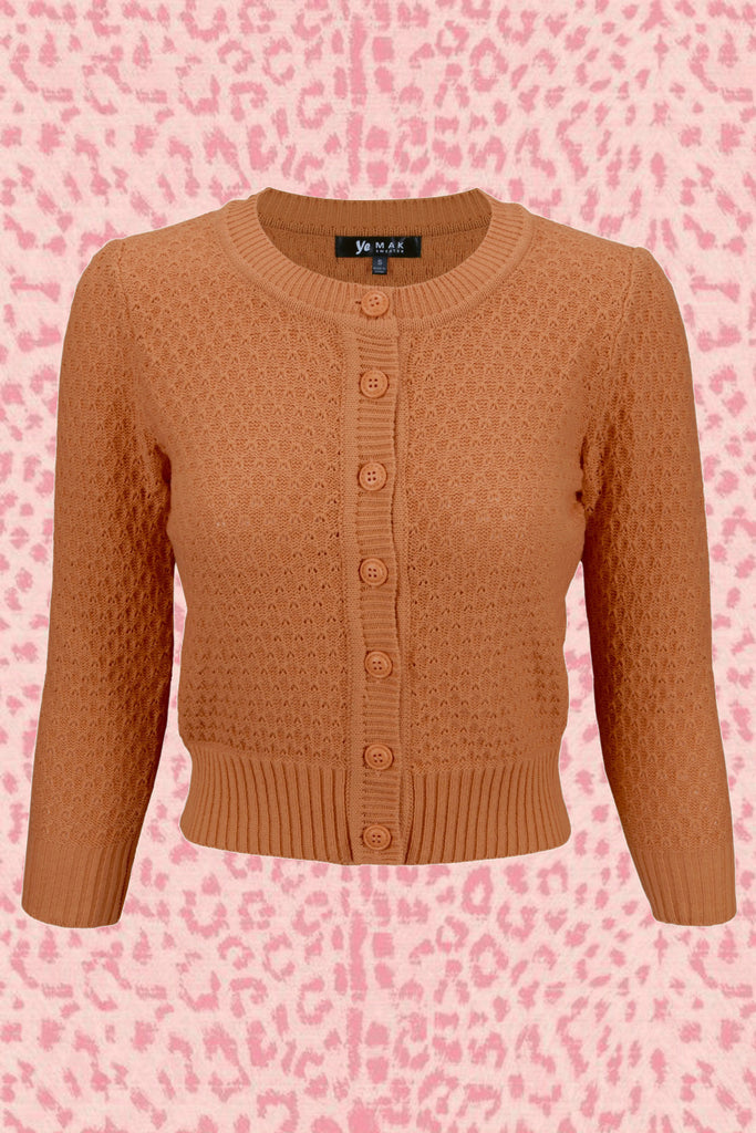 Vintage Style Crochet Cardigan: Dusty Orange