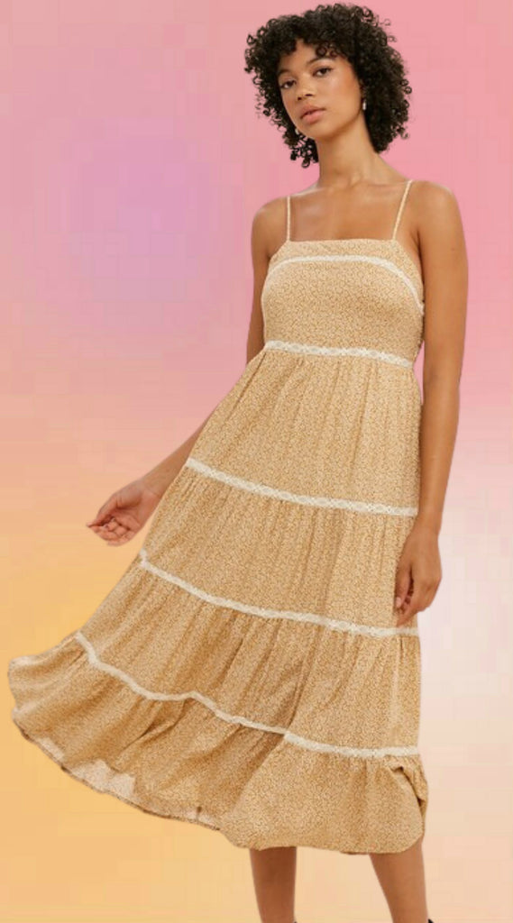 Tiered Lace Floral Dress