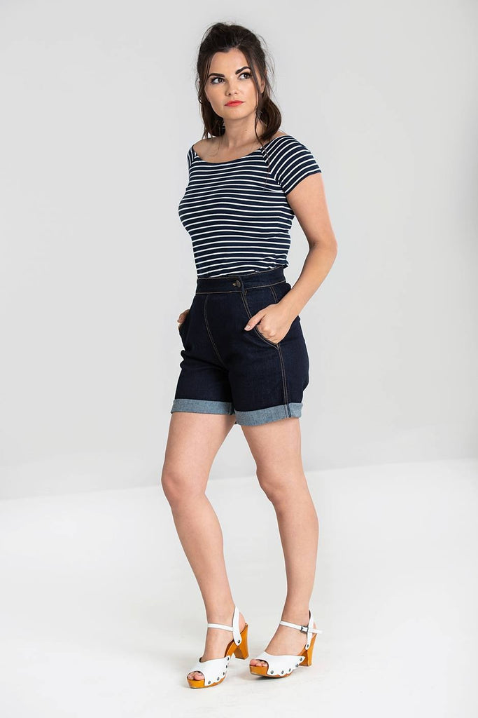 Classic Hi-Waisted Denim Shorts
