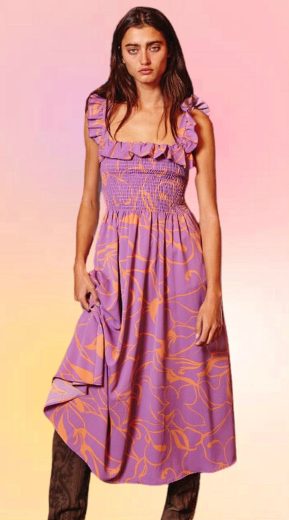 Lilac Lotus Smock Body Dress
