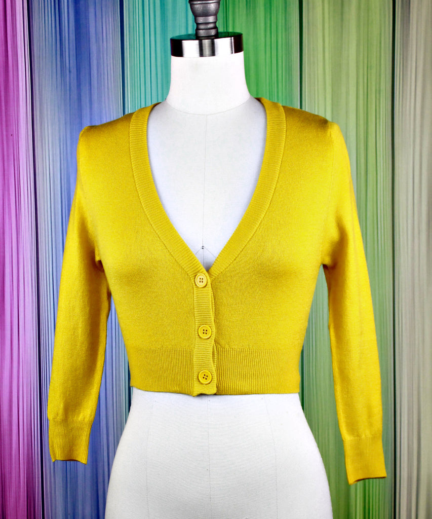 Mustard Cropped Cardigan