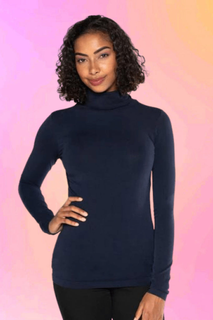 Bamboo Turtle Neck: Navy Blue