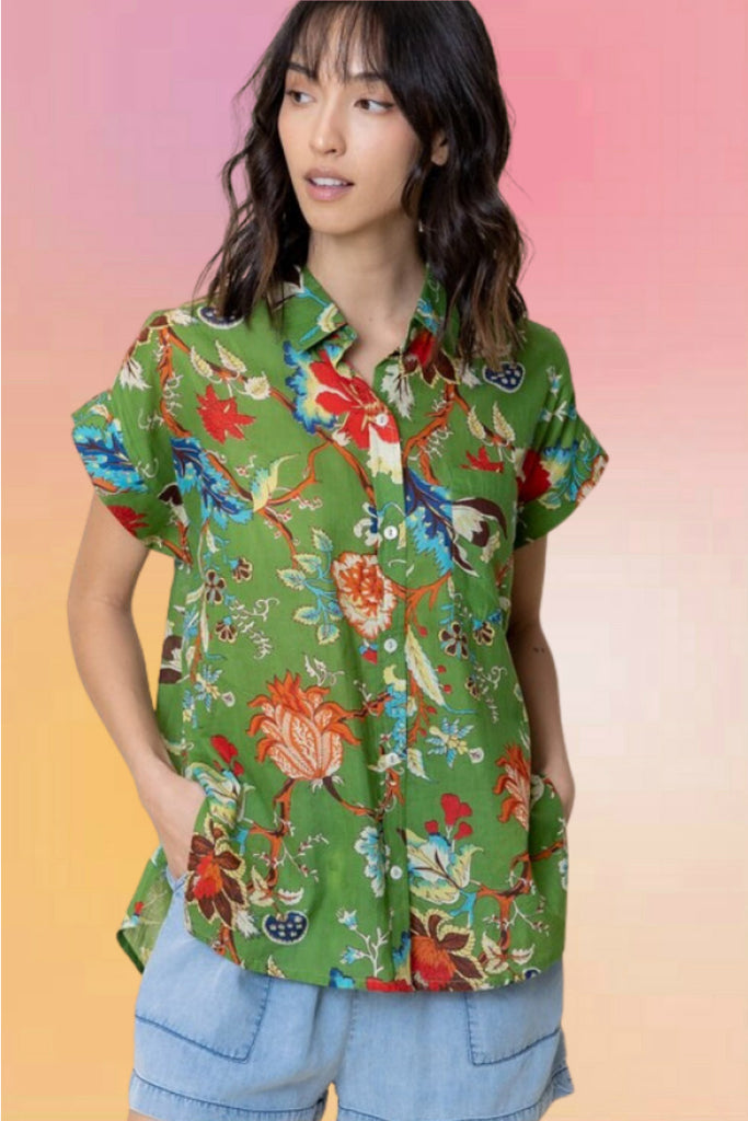Paradise Garden Cotton Voile Top