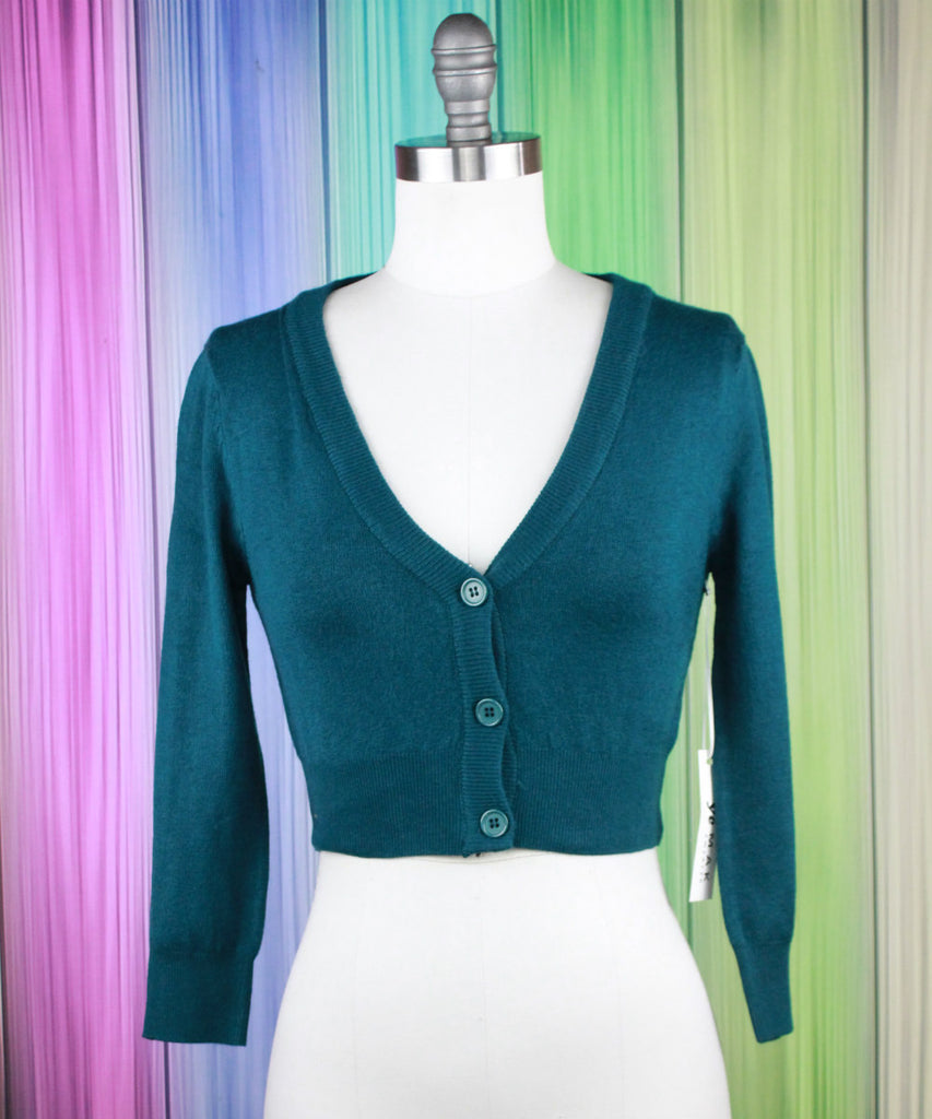 Peacock Cropped Cardigan