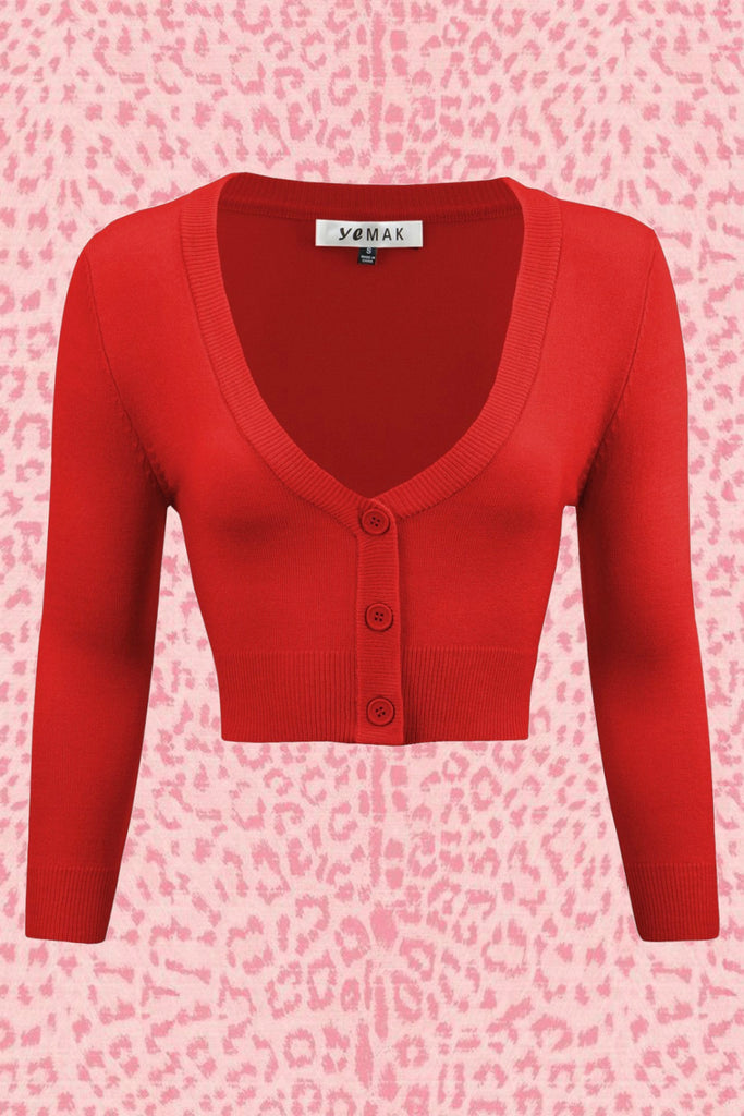 Tomato Cropped Cardigan