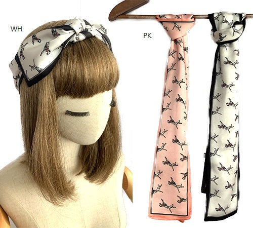 Dalmation Crossing Silky Scarf: Pink