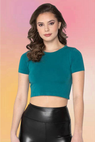 Bamboo Crop Top: Olive Green