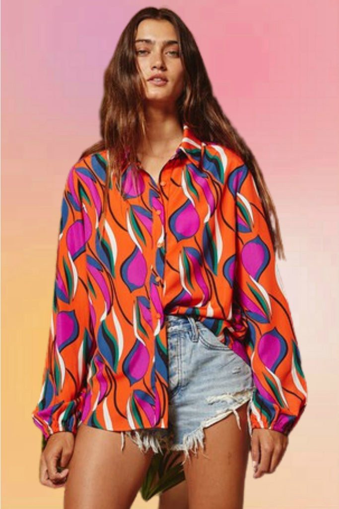 Tune In Turn Out Psychedelic Blouse
