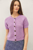 Cotton Crochet Cardigan: Lilac
