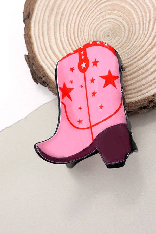 Cowboy Boot Hair Claw: Rawhide