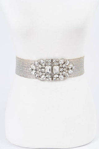 Floral Adjustable Skinny Belt : Black