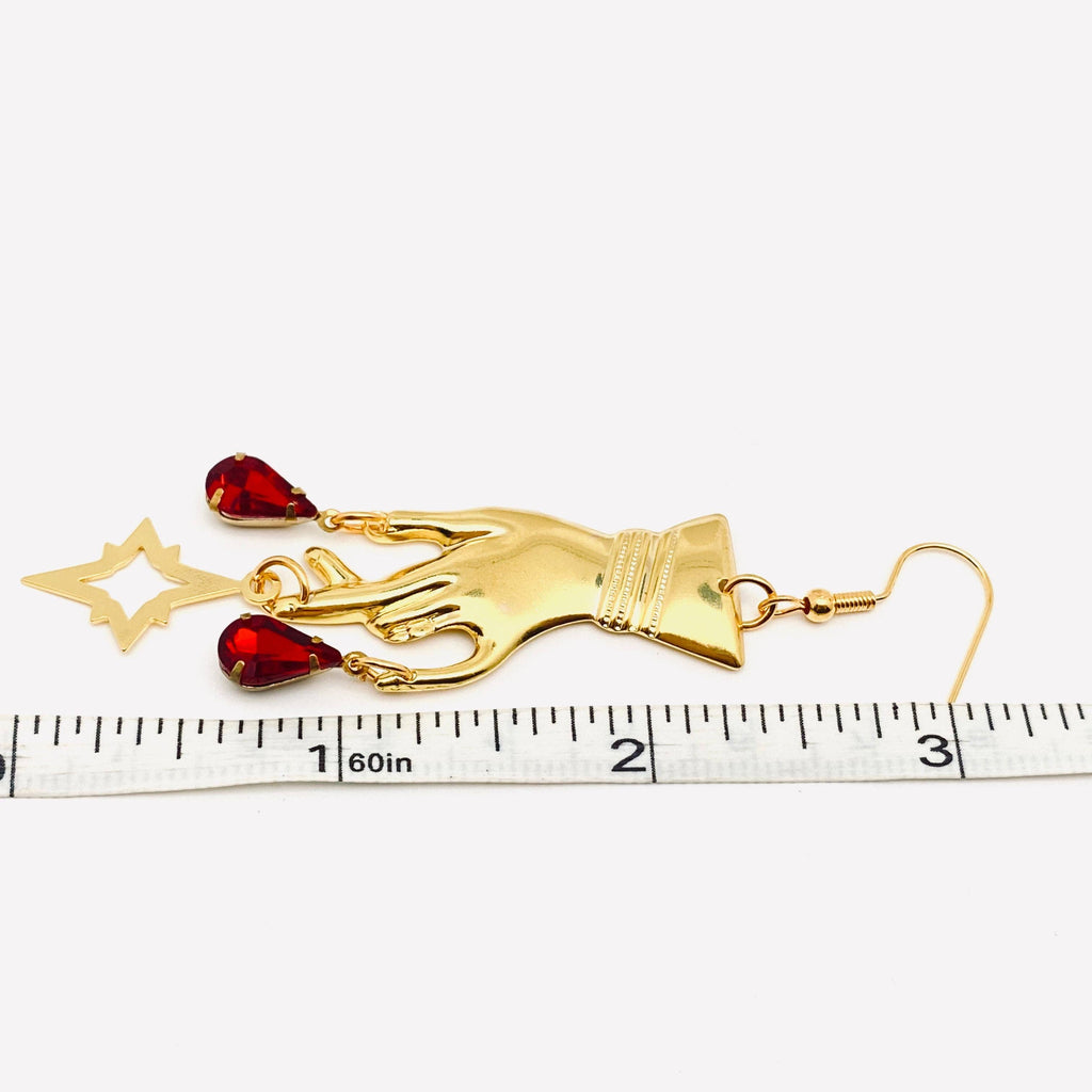 Golden Hand Gothic Earrings
