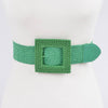 Stretch Rattan Buckle Belt: Yellow
