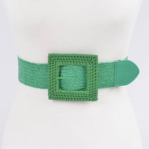 Floral Adjustable Skinny Belt : Black