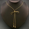 Bow 18K Gold Plated Lariat Necklace