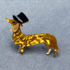 Dachshund with Topper Hat Acrylic Brooch