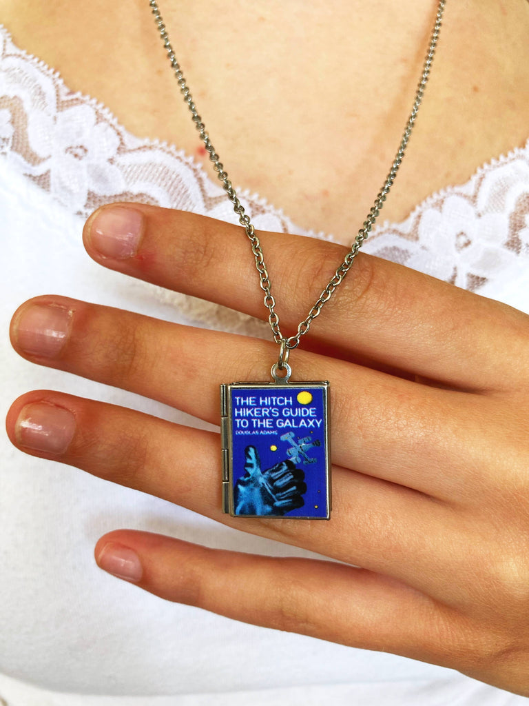 Book Locket Necklace - The Hitchhiker's Guide - 1st Ed.: Stainless Steel