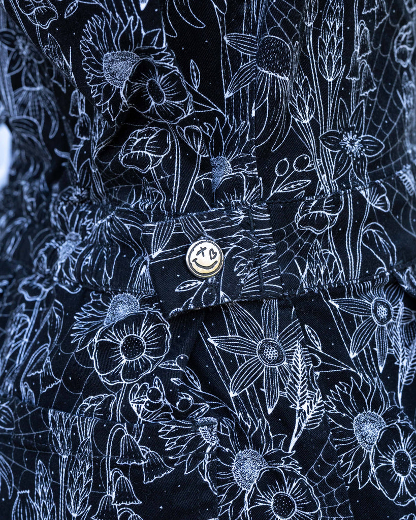 Black Floral Cobweb Boiler Suit