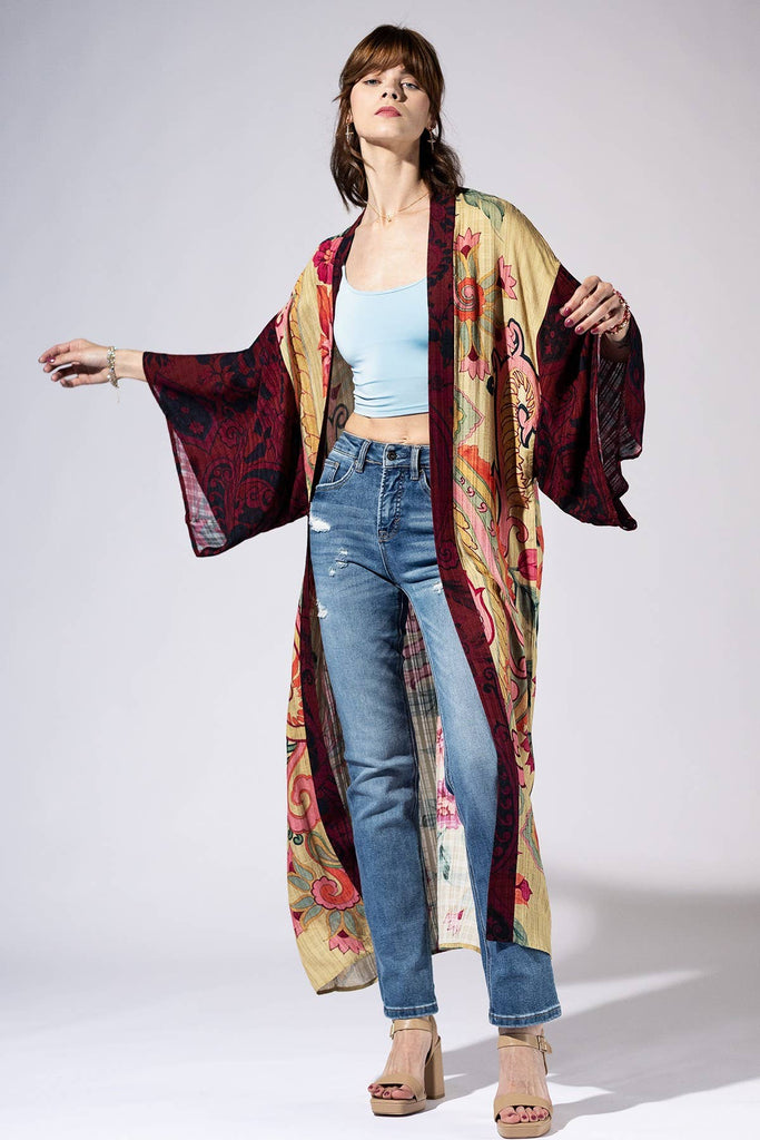 Firekiss Dahlia Paisley Kimono