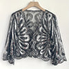 Sequin Tulle Bolero: Silver