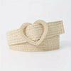 Stretch Rattan Heart Belt: Natural
