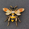 Rhinestone Enamel Bee Brooch