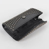 Studded Monotone Faux Leather Clutch: Black Gold