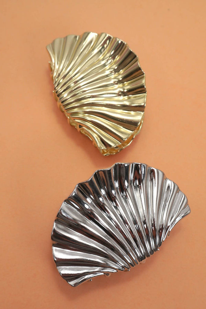 Silver Shell Hair Claw