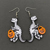Skele-Saur Pumpkin Dangle Earrings