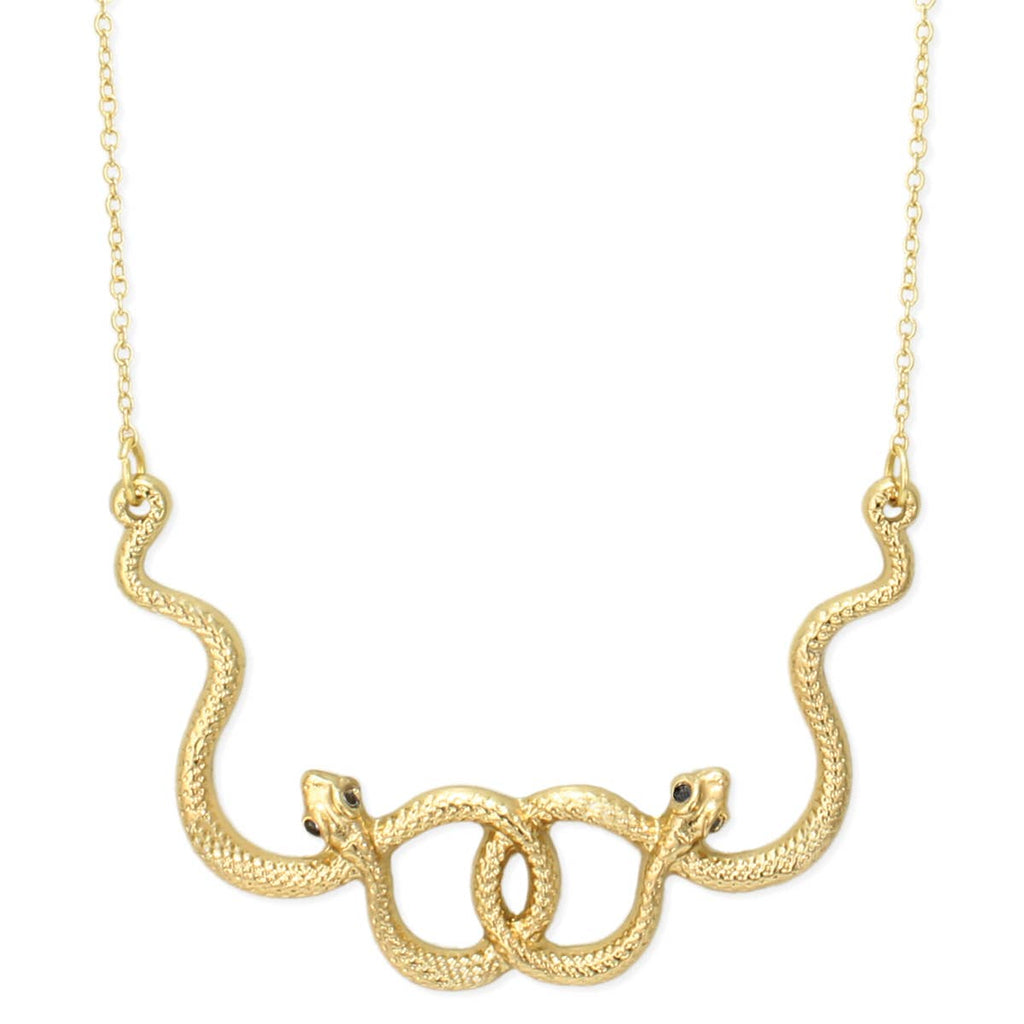 Snake Dance Gold Serpent Necklace