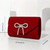 Red Velvet Embellished Evening Bag