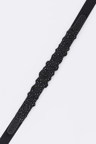 Faux Croc Skinny Belt: Red