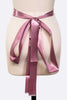 Georgette Floral Crystal Tie Belt: Peach