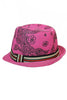 Hop Pink Paisley Straw Fedora