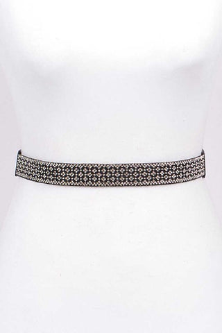 Faux Croc Skinny Belt: Red