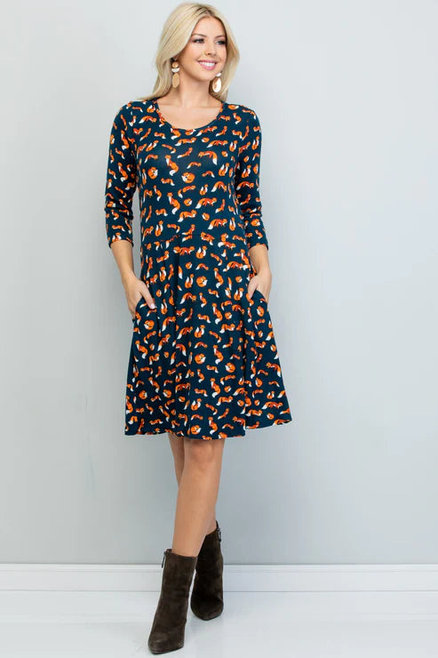 Foxy Foxes Soft Knit Dress