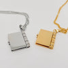 Open Book Charm Gold Plated Necklace