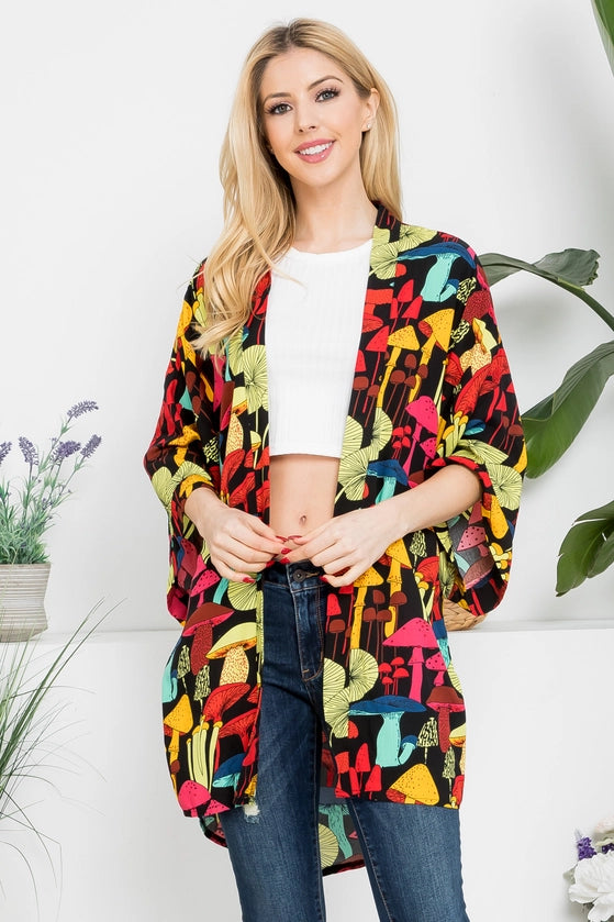 Night Mushrooms Kimono