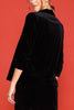 Velvet Blazer with Ruched Sleeves: Black
