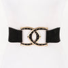 Horseshoe Buckle Wide Belt: Black