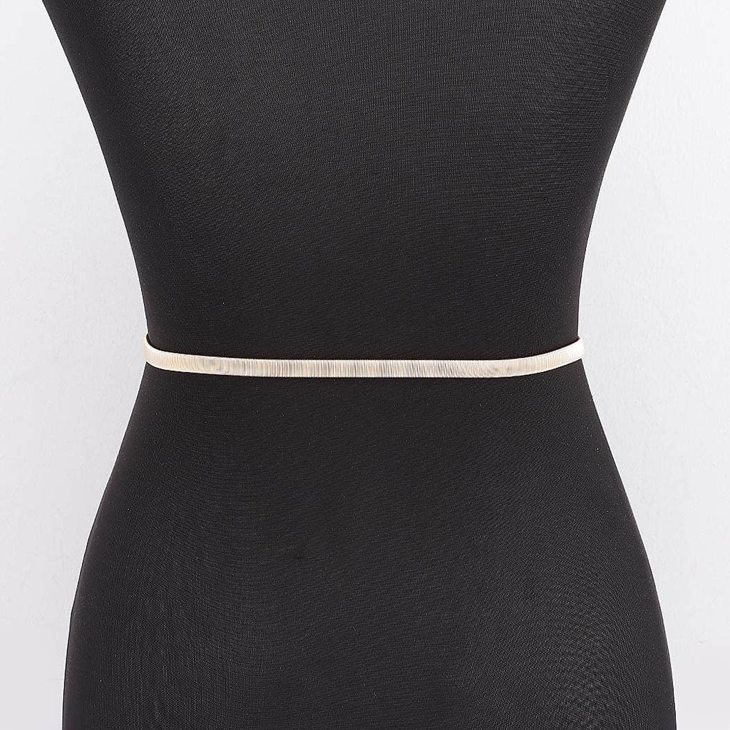 Horsebit Buckle  Stretch Metal Belt: Gold