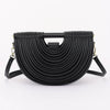 Metallic Faux Leather Noodle Bag: BK