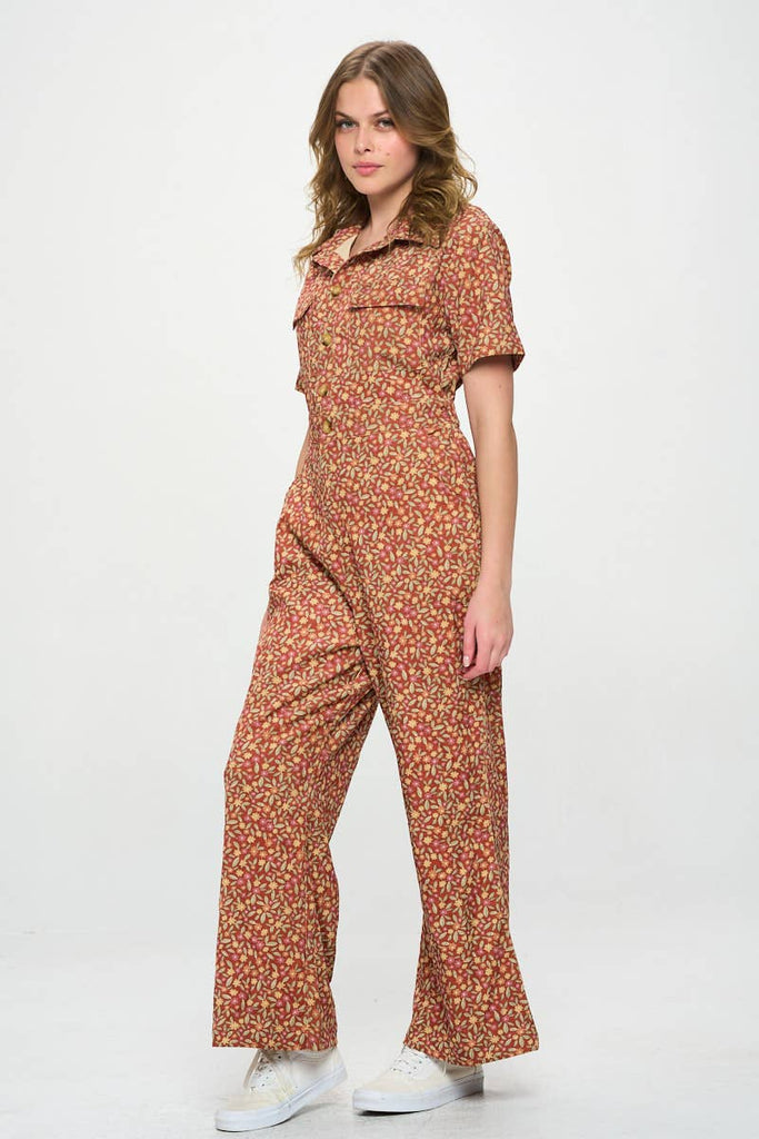 Fall Leaves Corduroy Boilersuit