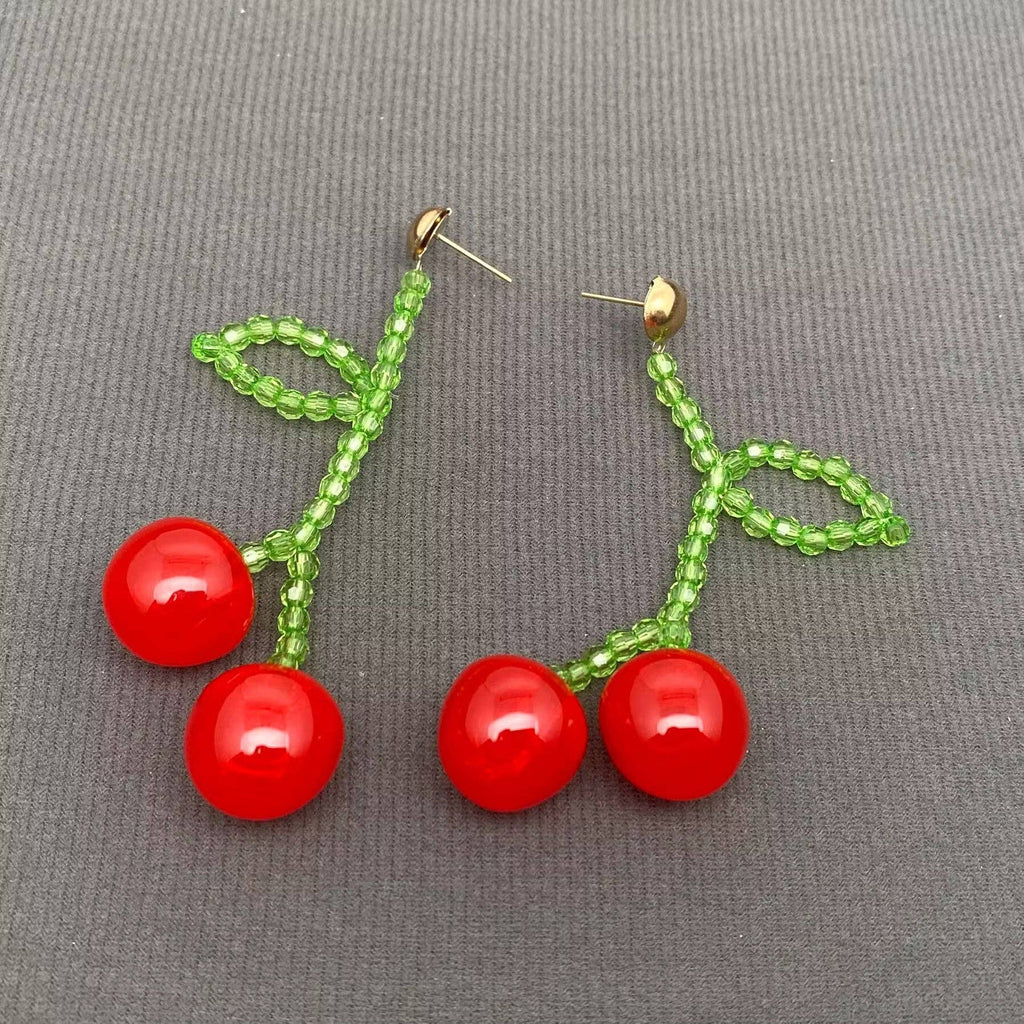 Resin Cherry Dangle Earrings