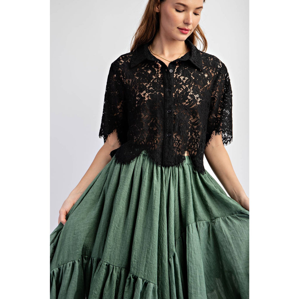 Scalloped Lace Blouse