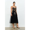 Embroidered Sweetheart Tulle Midi Dress