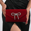 Red Velvet Embellished Evening Bag