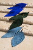 Genuine Leather Leaf Earrings: Cobalt